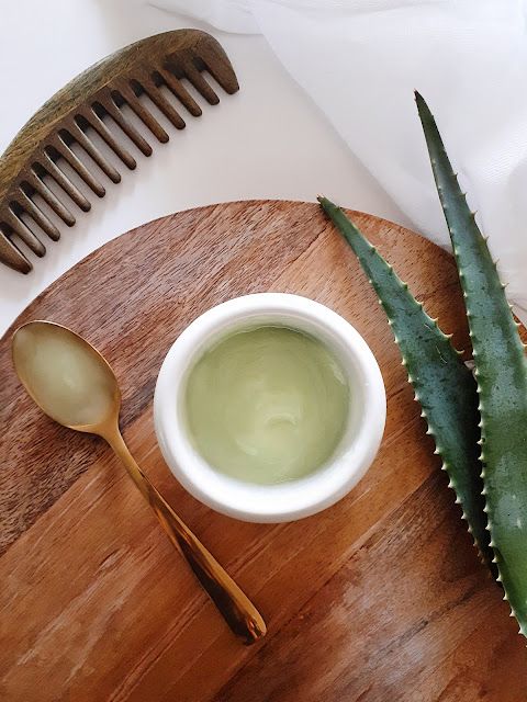 Aloe vera being prepared for a natural 4C hair treatment