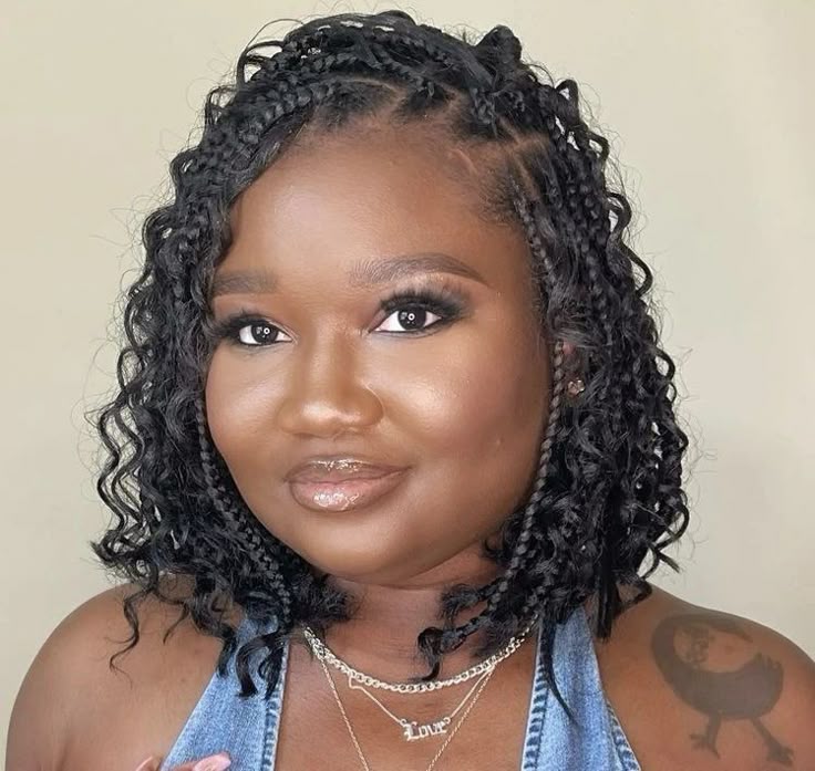 Bohemian bob braids with curls