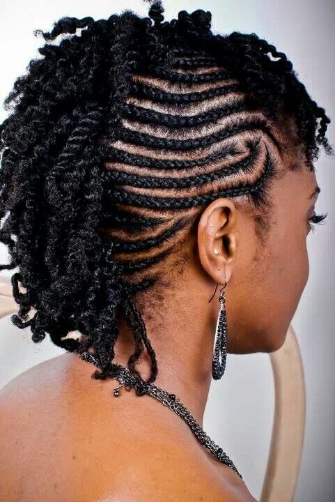 Braided mohawk protective hairstyle