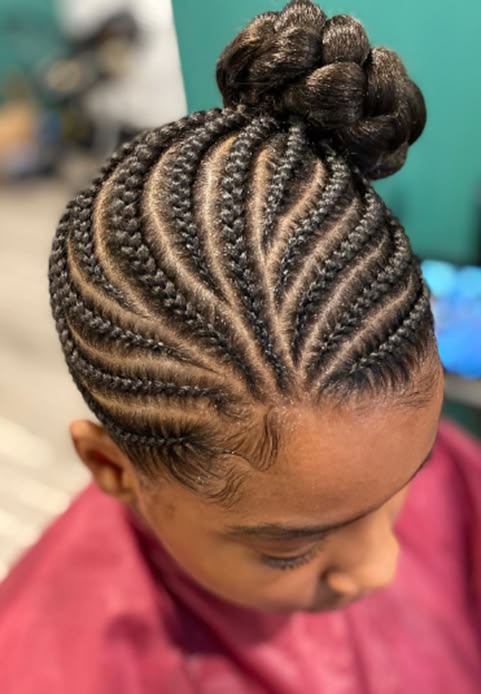 Braided side bun protective hairstyle