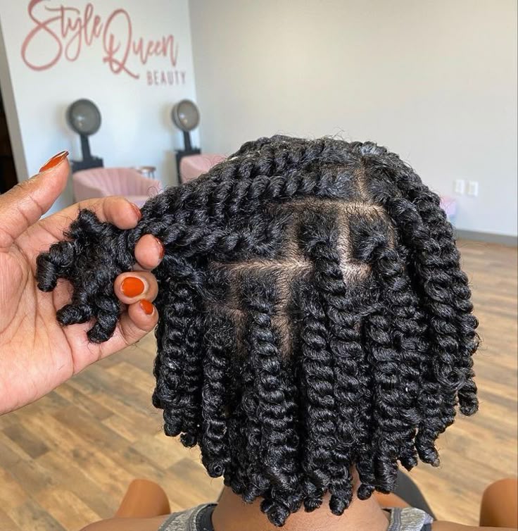 Chunky twists hairstyle for natural 4C hair
