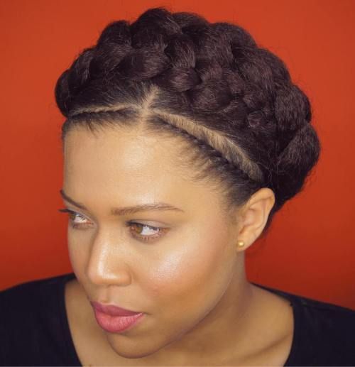 Crown braids protective hairstyle