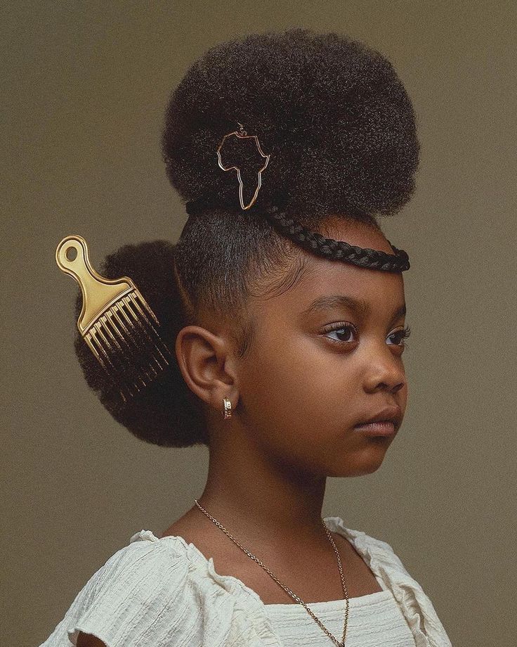 Natural updo decorated with a decorative hair comb