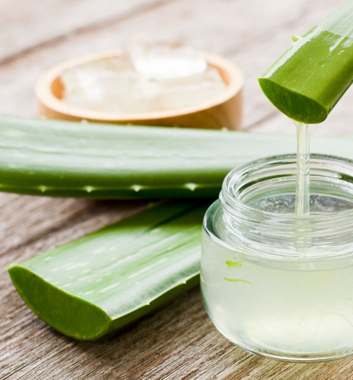 Aloe vera gel for hair treatment