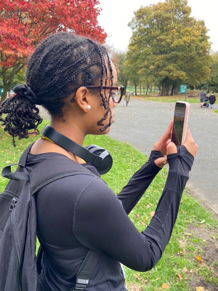 Protective hairstyle on natural 4C hair for fall