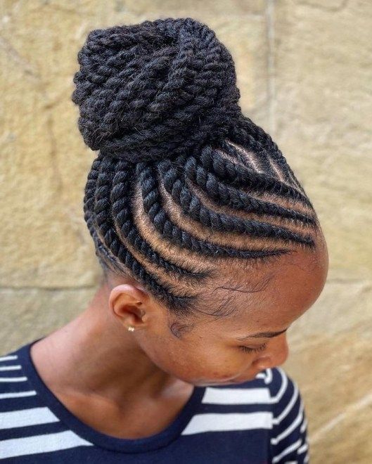 Flat twist updo on natural hair