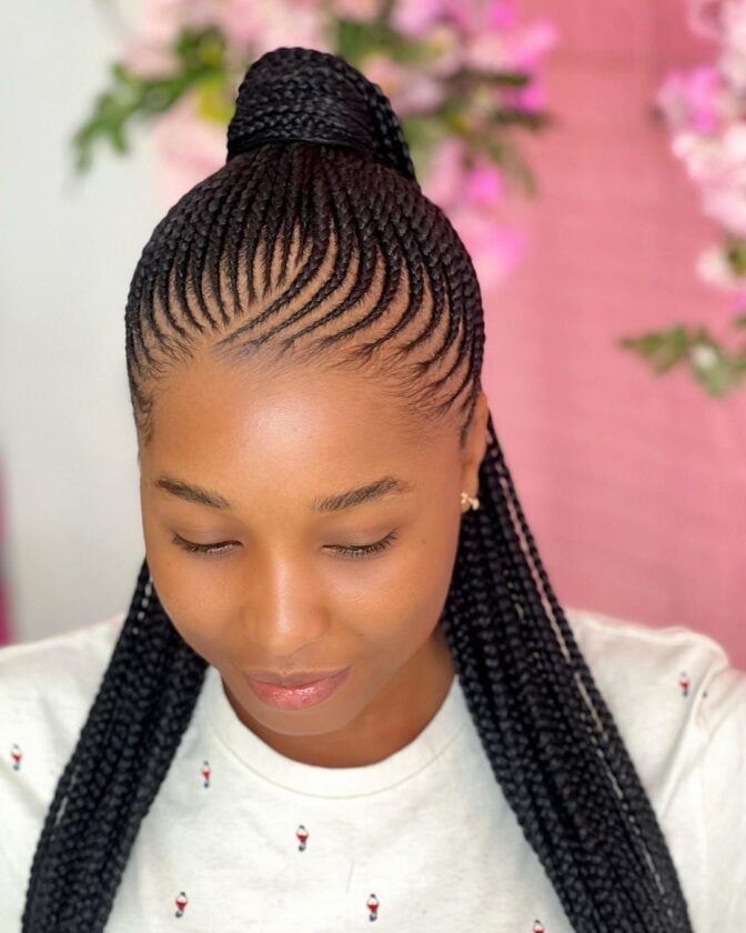 Ghana weaving ponytail protective hairstyle