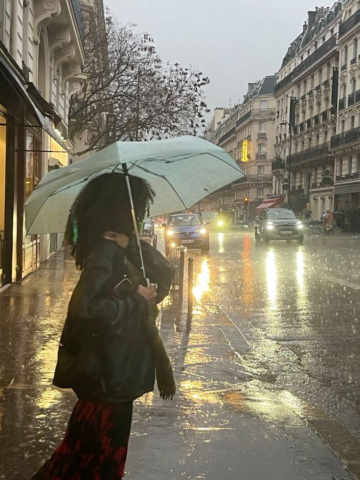 black girl in rain