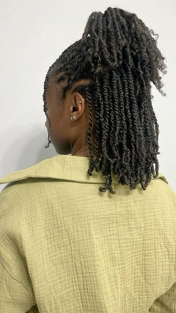  Half-up half-down twists for natural 4C hair