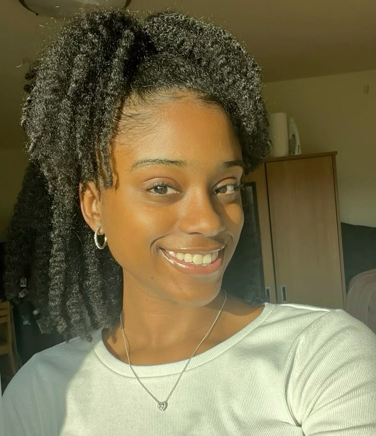 Half-up half-down twist-out on natural hair