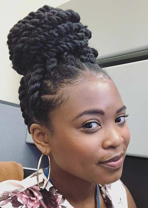 Havana twist updo protective hairstyle