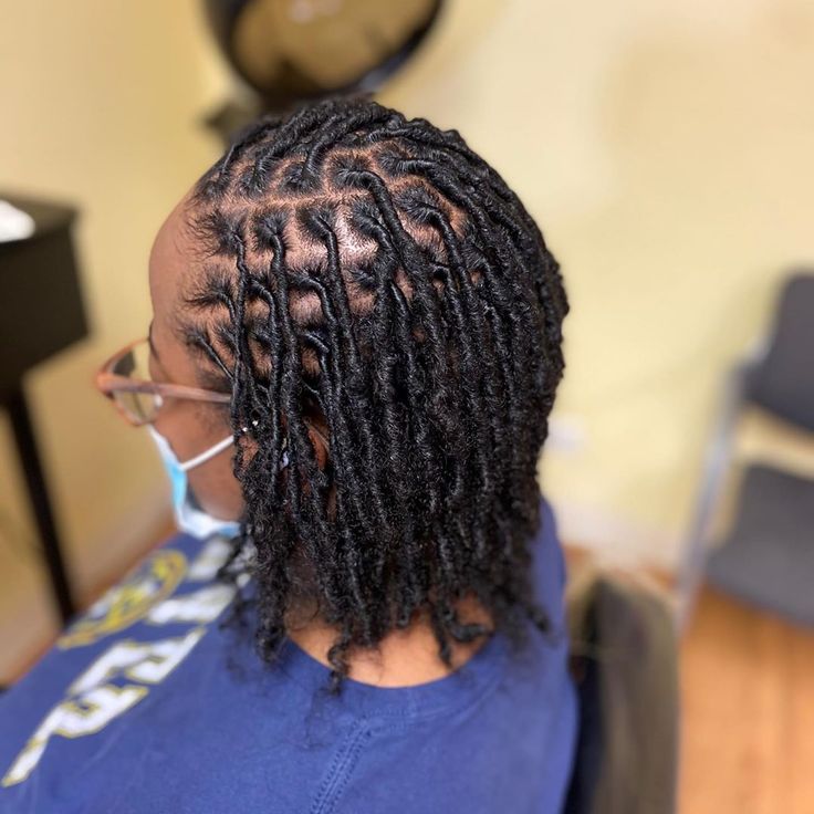 Healthy scalp and clean starter locs on natural hair