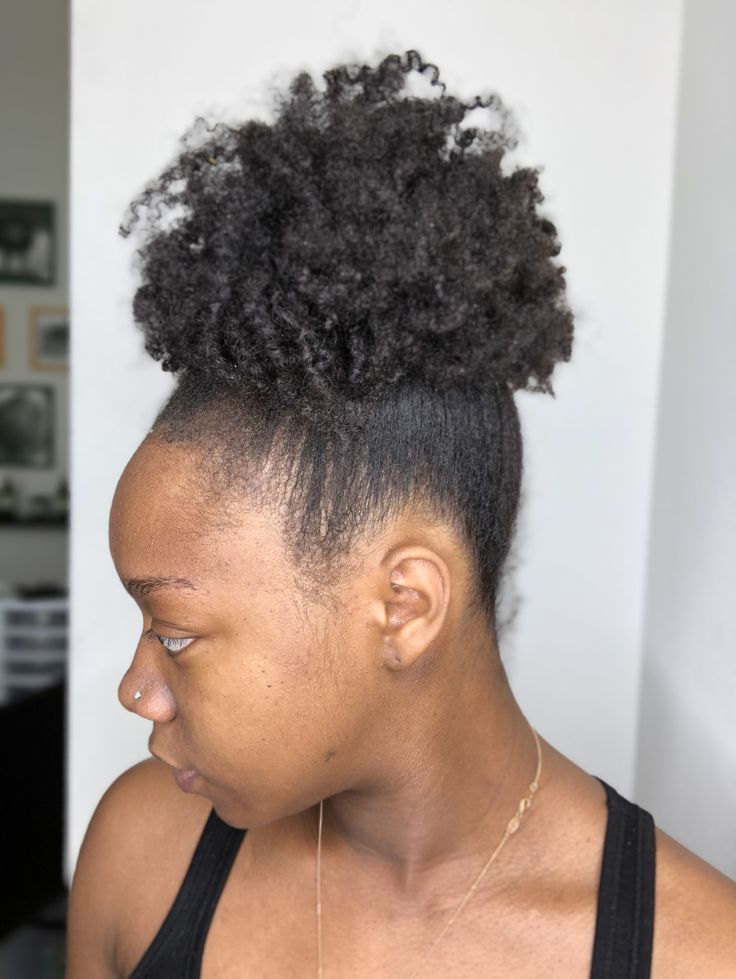 High puff made from stretched twist-out curls