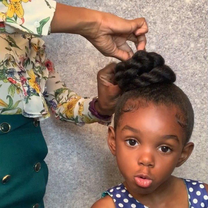 Large twisted bun on natural 4C hair