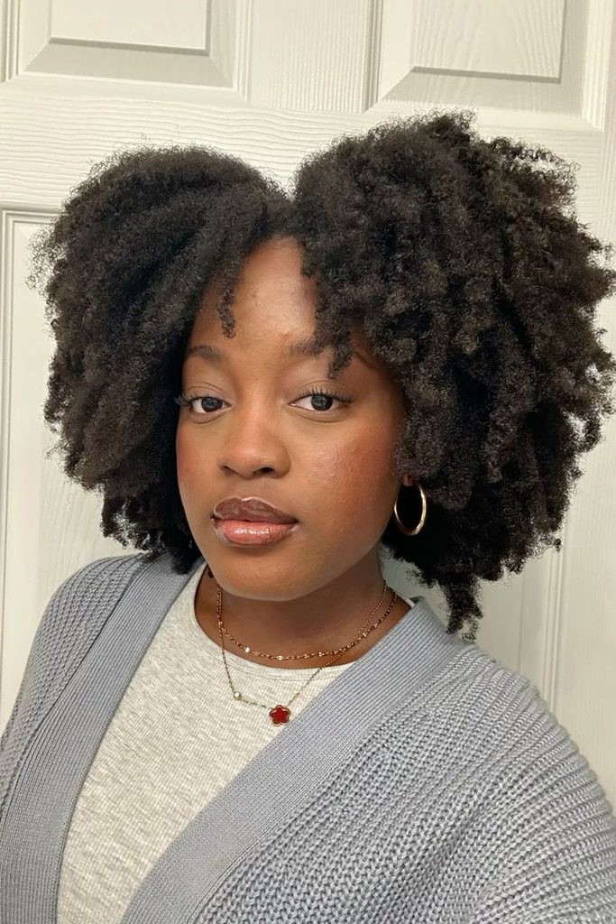 Layered twist-out with full natural curls
