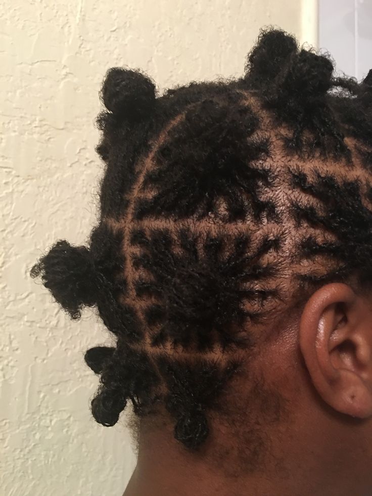 Detailed sectioning pattern used to create small natural hair locs
