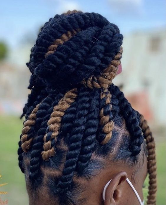 Marley twist updo hairstyle