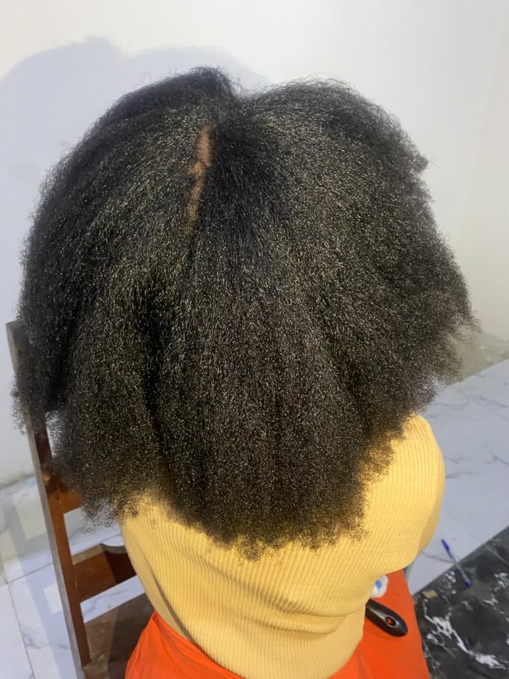 Natural hair at different lengths before microloc installation