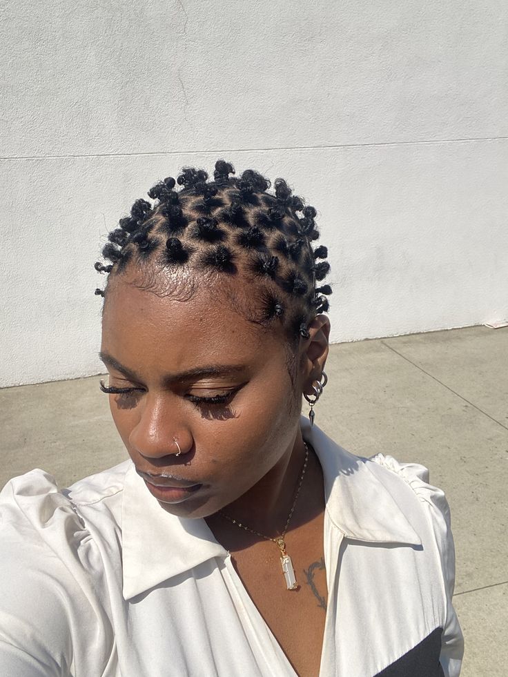 Mini Bantu knots protective hairstyle