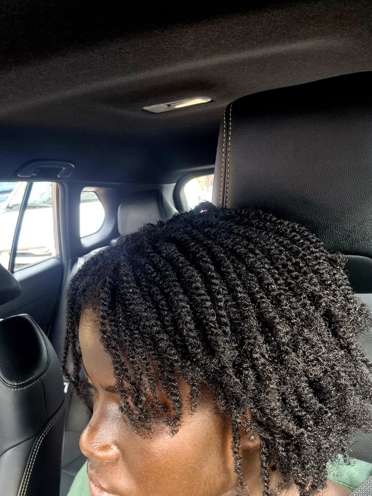 Mini twists school hairstyle for natural 4C hair