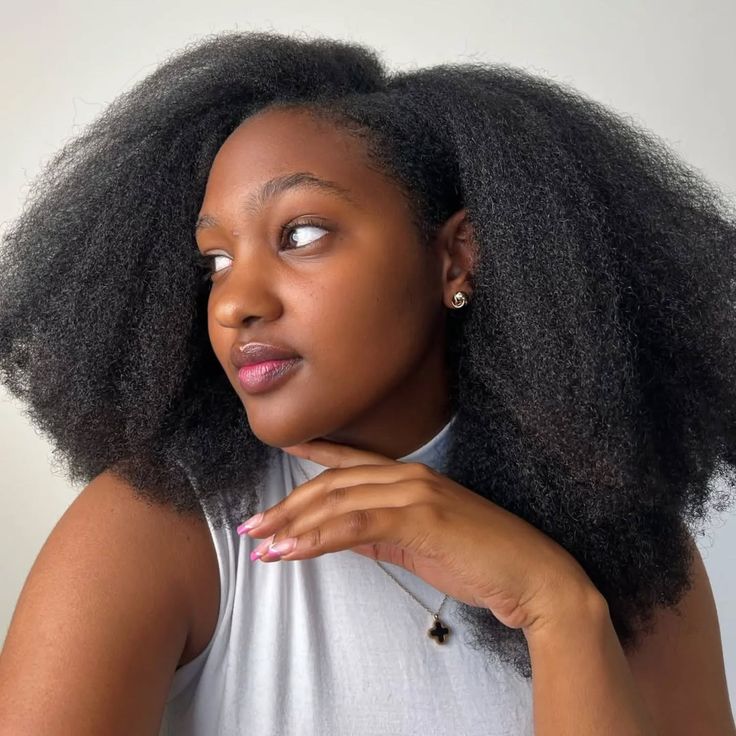 Soft moisturized natural 4C hair during winter