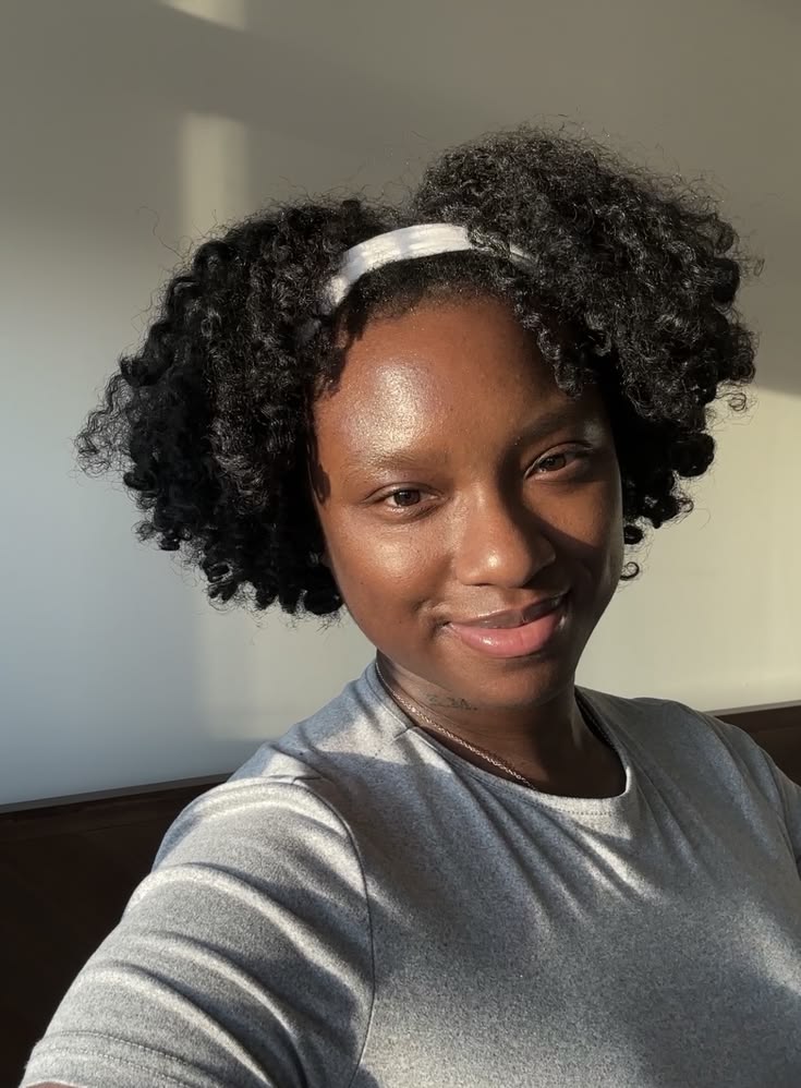 Twist-out with headband for natural 4C hair