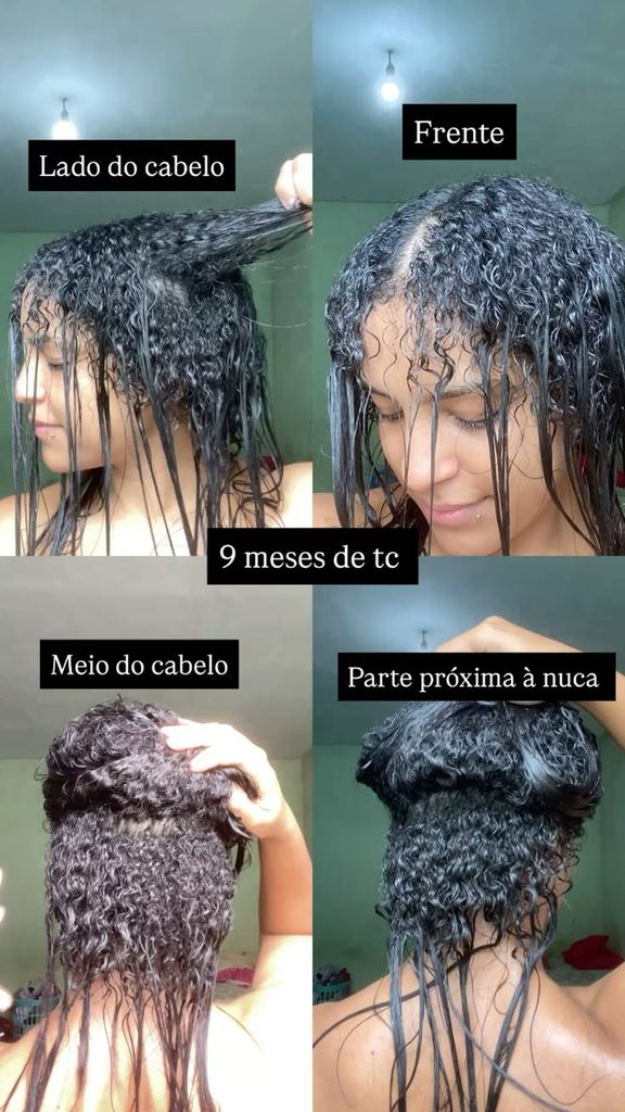 Woman documenting natural hair growth during a transition