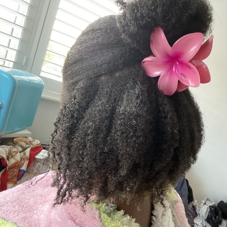 Natural hair accessories styled with a simple 4C hairstyle