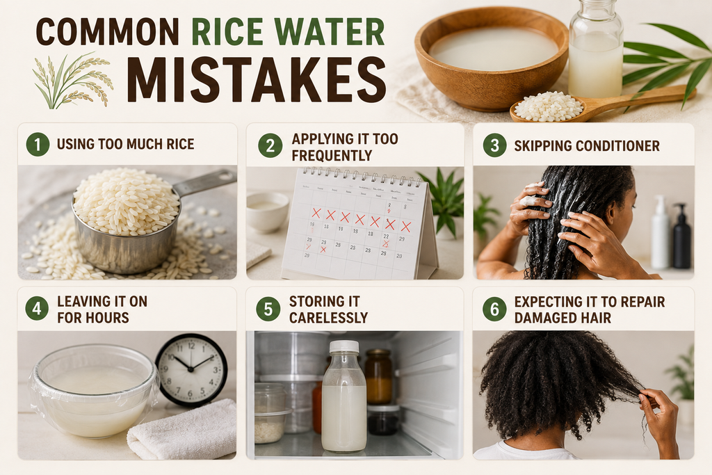 Common rice water mistakes to avoid when caring for natural hair
