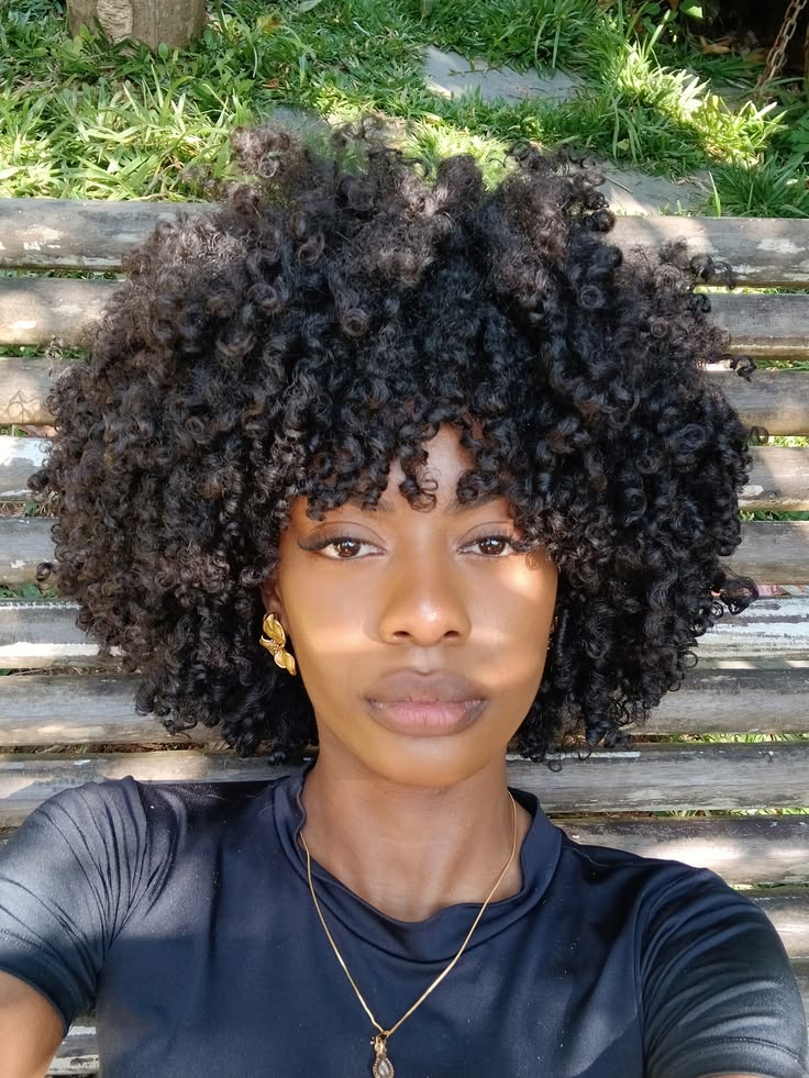 Rounded afro shape created from a twist-out