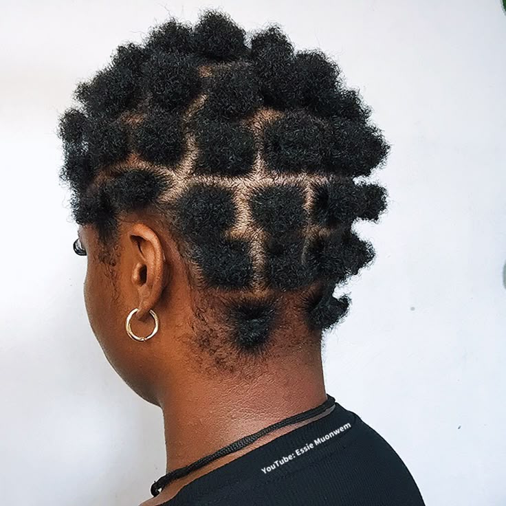Rubber-band sectioned hairstyle for natural 4C hair