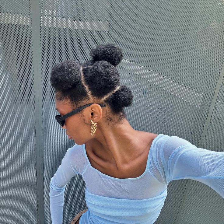 Sectioned puff hairstyle for natural 4C hair