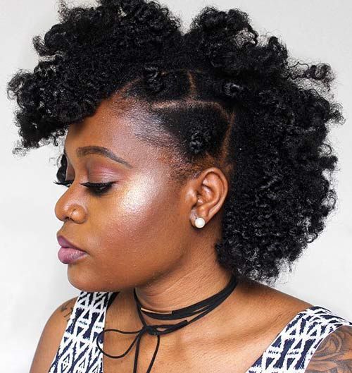 Side Bantu knots hairstyle for natural 4C hair
