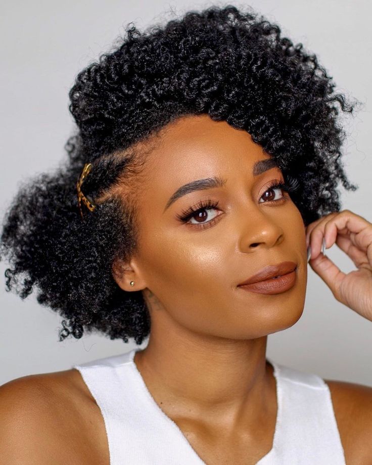 Twist-out styled with one side clip