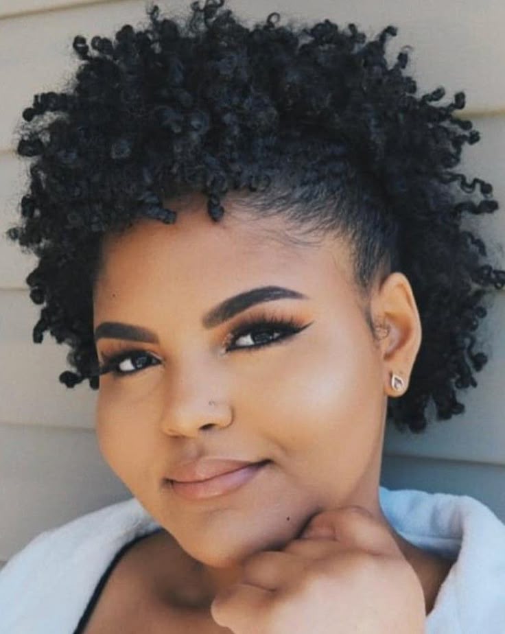 Side puff combined with loose twist-out curls