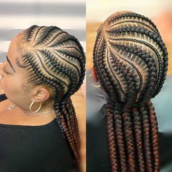 Snake braid cornrow hairstyle