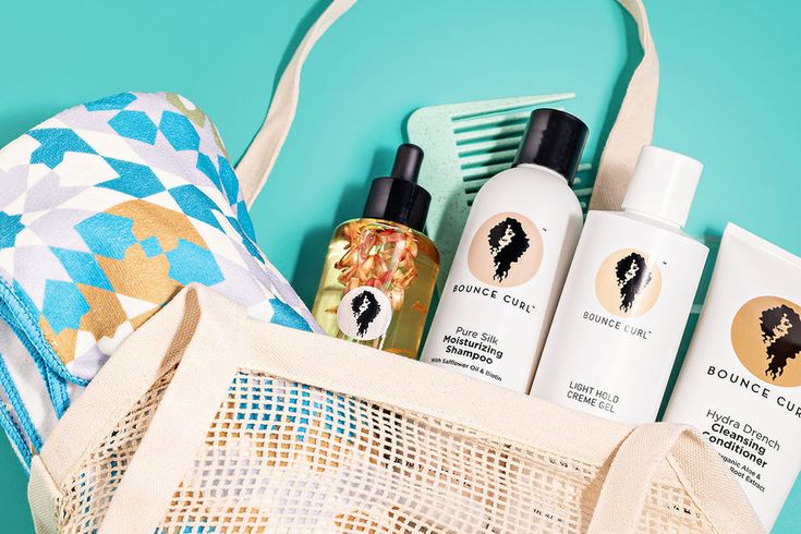 Natural hair products packed for winter travel