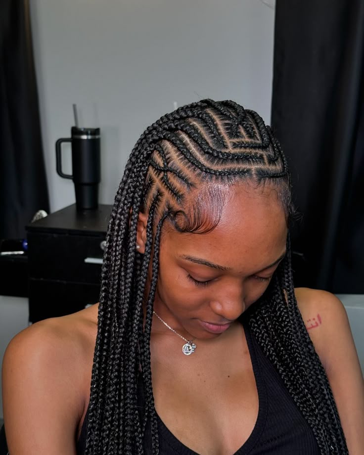 Tribal braids protective hairstyle