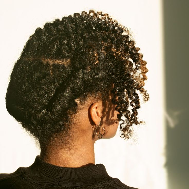 Twist-out with the back tucked and pinned