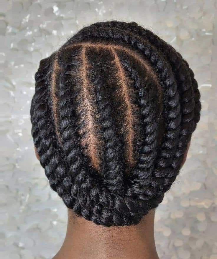 Natural 4C hair styled with the ends tucked away during winter