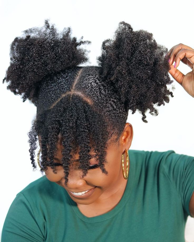 Two puffs created from a fluffy twist-out
